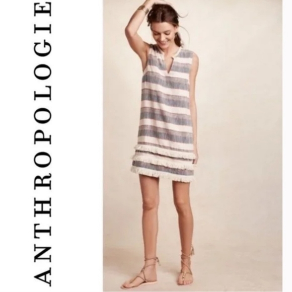 Anthropologie Dresses & Skirts - Anthropologie | Holding Horses Striped Fringe Shift Southerwestern Dress